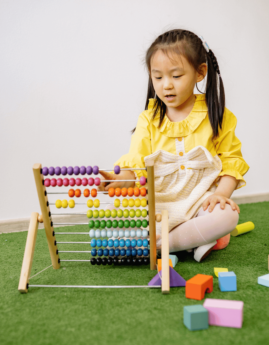 Student working on science project