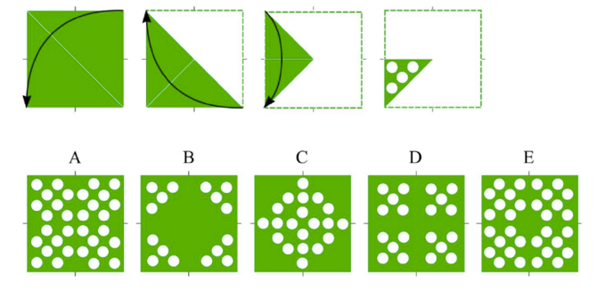 6th Grade CogAT Paper Folding Question