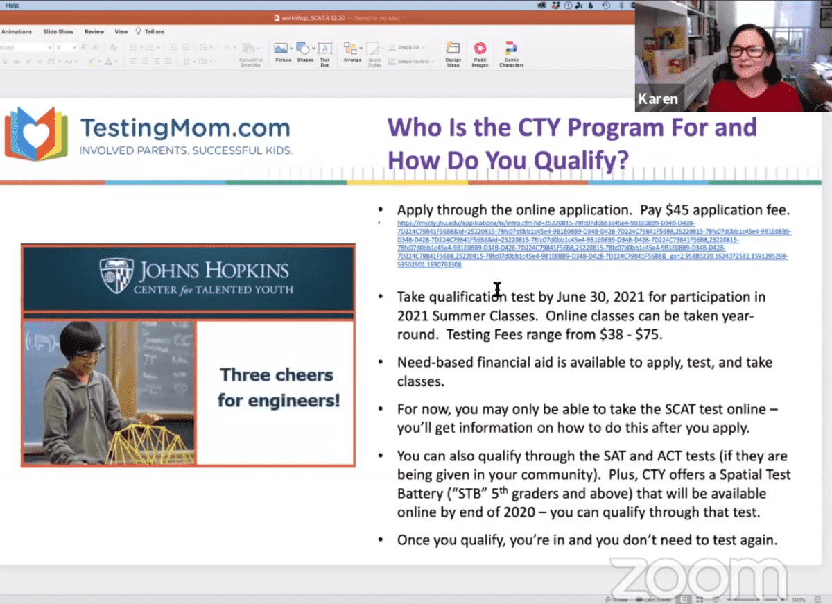 Gifted test prep Webinar