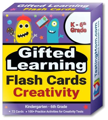Creativity Flash Cards – Kindergarten - 6th Grades – Improve Skills or Prepare for the Torrance Test of Creative Thinking (TTCT), Structure of Intellect Creativity Test (SOI)