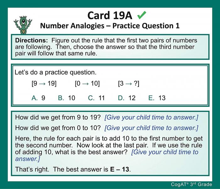 Level 9 For CogAT form 7 & 8 Grade 3 Gifted Testing Flash Cards 