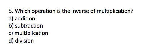 TerraNova 4th Grade Practice Questions - Mathematics